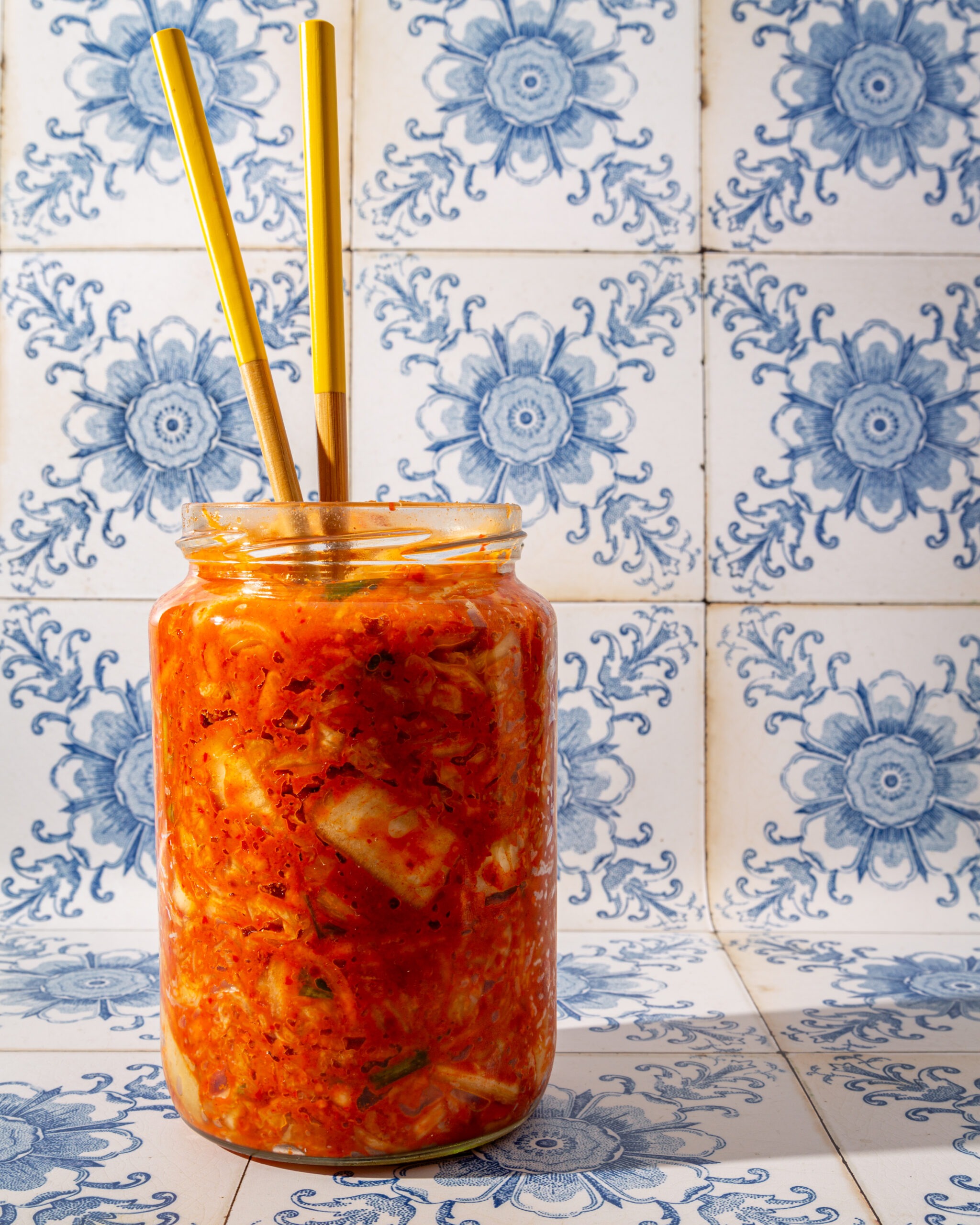 Veganes Kimchi — Detail im Glas