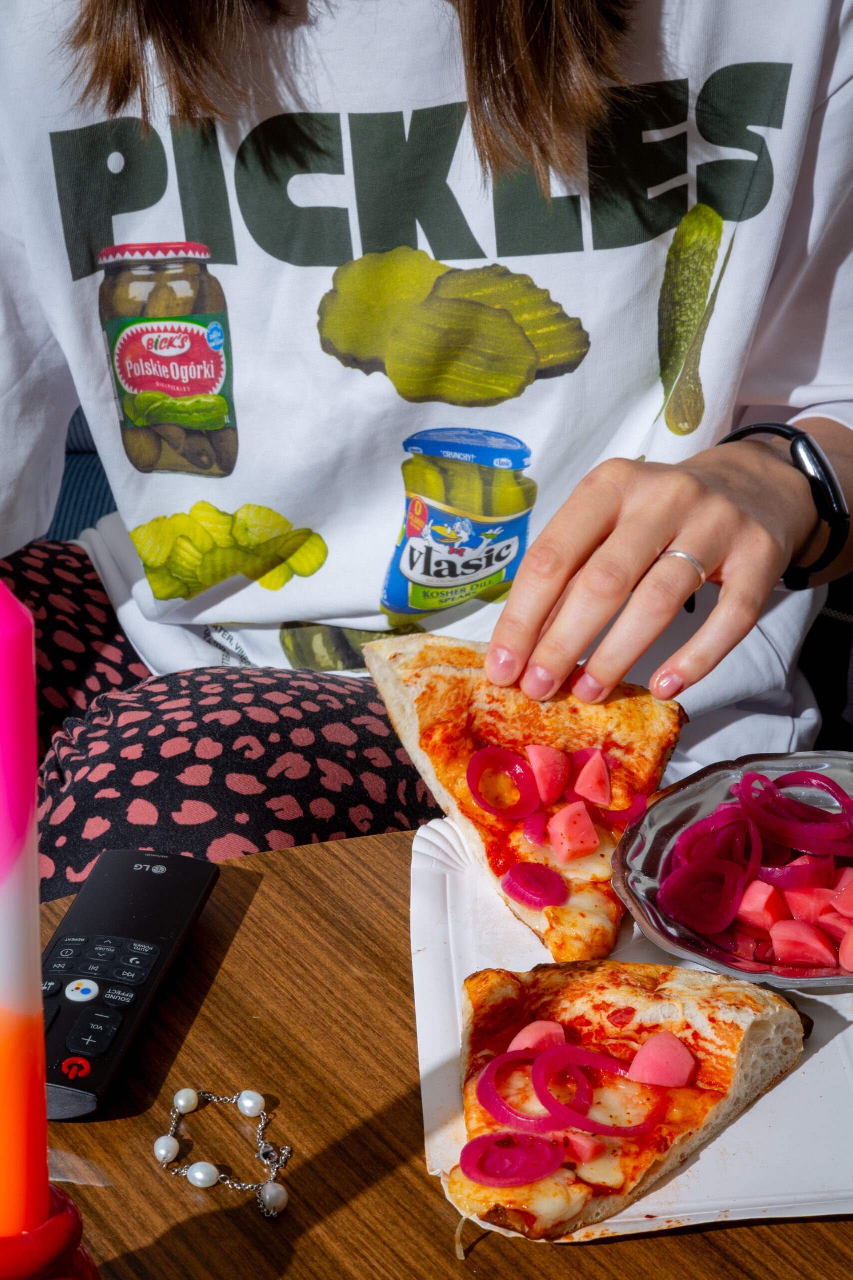 Movie Night with Pizza and Pickles