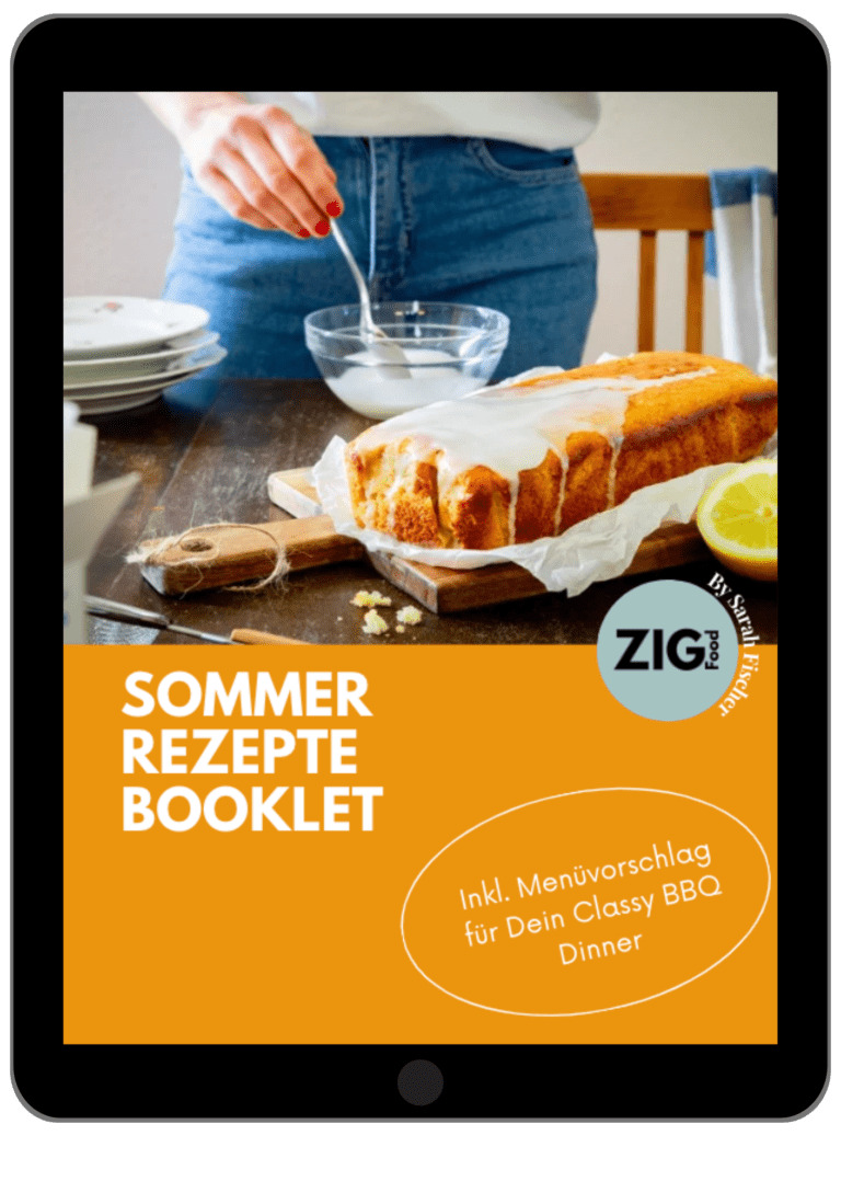 Sommer Rezepte Booklet Cover in Tablett